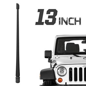 Rydonair Antenna Compatible with Jeep Wrangler JK JKU JL JLU Rubicon Sahara (2007-2022) | 13 inches Flexible Rubber Antenna Replacement | Designed for Optimized FM/AM Reception