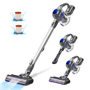 Cordless Vacuum Cleaner, Stick Vacuum Cleaner with Powerful Suction, 4 in 1 Lightweight Vacuum Cleaner with Motorized Led Brush, 1.3L Large Capacity, 2 in 1 Brush for Carpet/Hard Floor/Pet Hair/Car