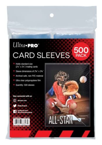 Ultra PRO Clear Card Sleeves for Standard Size Trading Cards measuring 2.5″ x 3.5″ (500 count pack) | The Storepaperoomates Retail Market - Fast Affordable Shopping