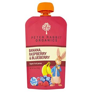 Pumpkin Tree Peter Rabbit Organics Super Oats & Seeds, Puree Squeeze Pouch, Banana Raspberry and Blueberry, 4 Ounce (Pack of 10)