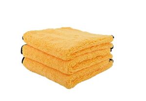 Chemical Guys MIC_506_03 Professional Grade Premium Microfiber Towels, Gold (16 Inch x 16 Inch) (Pack of 3) – Safe for Car Wash, Home Cleaning & Pet Drying Cloths