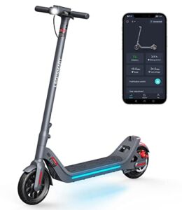 LEQISMART A8 Electric Scooter Adults, Max 28 Miles Range, 350W Motor, 9″ Pneumatic Tires, 15.5 Mph Foldable Electric Scooter for Adults Commuter, Cruise Control, Intelligent Light Sense E Scooter