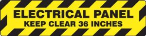 Accuform PSR277 Slip-Gard Adhesive Vinyl Step-Style Floor Sign, Legend”Electrical Panel Keep Clear 36 INCHES”, 6″ Length x 24″ Width, Black on Yellow