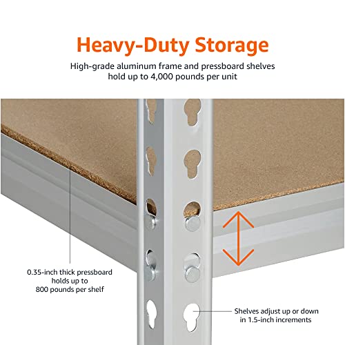Amazon Basics Medium Duty Storage Shelving Double Post Press Board Shelf, 48 x 18 x 72 Inch, Aluminum | The Storepaperoomates Retail Market - Fast Affordable Shopping