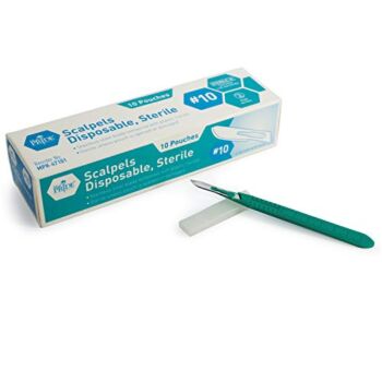Medpride Disposable Scalpel Blades| #10 Sharp, Tempered Stainless-Steel Blades | Pack of 10 Sterile Scalpel Knives| Plastic Handle| Individual Pouches| for Dermaplaining, Podiatry, Crafts & More | The Storepaperoomates Retail Market - Fast Affordable Shopping