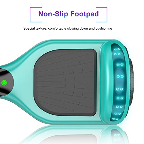 SISIGAD Hoverboard for Kids ages 6-12, with Built-in Bluetooth Speaker and 6.5″ Colorful Lights Wheels, Safety Certified Self Balancing Scooter Gift for Kids-Grey+green | The Storepaperoomates Retail Market - Fast Affordable Shopping