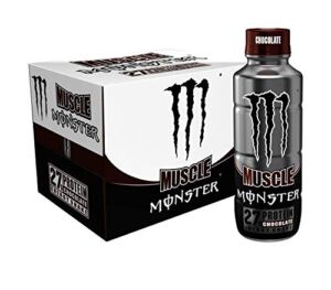 Muscle Monster Chocolate Energy Shake, Protein + Energy Drink, 15 Ounce (Pack of 12)