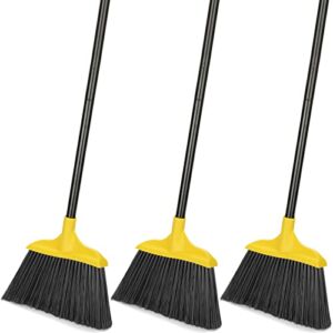 Broom Outdoor Indoor Heavy-Duty 54 Inches 3 Pack for Courtyard Garage Lobby Shop Home Kitchen Office Floor