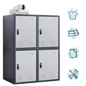 KAER Locker,Metal Lockable Storage Cabinet Box 19’’ with Separate Combination Lock,Storage for Kids Room,Home,School,Office as Toy Box,Footlocker, Bedside Dresser,Clothes Storage,Sports or Gym Storage