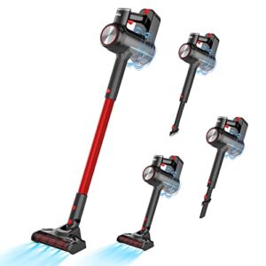 GANIZA V10 Cordless Stick Vacuum, 6-in-1 Vacuum Cleaner Cordless Up to 40 Mins Runtime Detachable Battery, Lightweight Powerful Suction with LED Headlights for Multi-Flooring Deep Clean