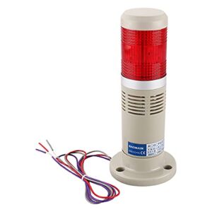 Baomain Alarm Warning Continuous Light 110V AC Industrial Buzzer Red LED Signal Tower Lamp LTP-502TJ