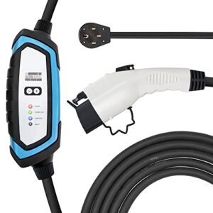 BougeRV Level 2 EV Charger, 240V 32Amp 25 Feet Charging Cable with NEMA14-50 Plug, Portable EVSE Electric Vehicle Charger
