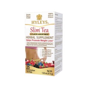 Hyleys Slim Tea 5 Flavor Assortment – Weight Loss Herbal Supplement Cleanse and Detox – 25 Tea Bags (1 Pack)