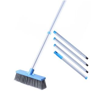 Floor Scrub Brush with Long Handle – 48″ Stiff Bristle Shower Deck Brush, Long Handled Grout Scrubbing Brushes for Cleaning Tile, Shower, Tub, Bathtub and Patio