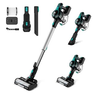 INSE Cordless Vacuum Cleaner, 6 in 1 Stick Vacuum with 25Kpa Powerful Suction, Rechargeable Vacuum with 2500m-Ah Battery, Up to 45mins Runtime Vacuum Cleaner for Pet Hair Carpet Hard Floor Home-S610