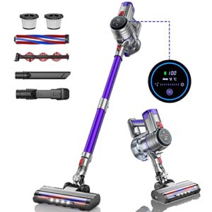 BuTure Cordless Vacuum Cleaner, 400W 33Kpa Stick Vacuum, Vaccumm-Cordless Carpet and Hard Floor Wireless Vacuum with Touch Screen Detachable Battery 55 Min Runtime for Pet Hair Home Household