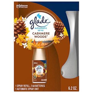 Glade Automatic Spray Refill and Holder Kit, Air Freshener for Home and Bathroom, Cashmere Woods, 6.2 Oz