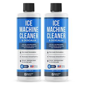 2-Pack Ice Machine Cleaner and Descaler 16 fl oz Nickel Safe Descaler | Ice Maker Cleaner Compatible with All Major Brands (Scotsman, KitchenAid, Affresh, Opal, Manitowoc) – Made in USA