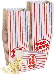 Movie Night Popcorn Boxes for Party (40 pack) – Paper Popcorn Buckets – Red and White Popcorn Bags for Popcorn Machine, Movie Theater Decor Popcorn Container, Carnival Circus Party Popcorn Bowl