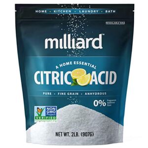 Milliard Citric Acid 2 Pound – 100% Pure Food Grade Non-GMO Project Verified (2 Pound)