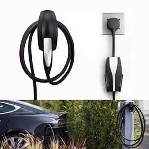 Seven Sparta Charging Cable Holder with Chassis Bracket for Tesla Model 3 Model Y Model X Model S Charger Cable Organizer Tesla Accessories Car Wall Connector (Black)