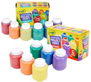 Crayola Washable Kids Paint Set, 12 Ct, Classic & Glitter Paint, Stocking Stuffers, Preschool [Amazon Exclusive]