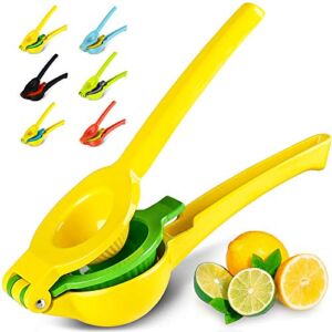 Zulay Metal 2-In-1 Lemon Lime Squeezer – Hand Juicer Lemon Squeezer – Max Extraction Manual Citrus Juicer