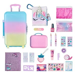 REAL LITTLES Unicorn Travel Pack with Toy Suitcase, Carry Bag, Unicorn Journal and 15 Surprise Toy Accessories Inside – Amazon Exclusive