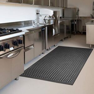 Rubber Floor Mat Anti-Fatigue Non Slip Floor Mats 36″ x 60″ New Commercial Heavy Duty Drainage Kitchen Mat Black Bar Floor Mat