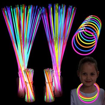 JOYIN 300 Pack Glow Sticks New Years Eve Party Supplies, with 100 22” Necklaces, 200 8” Bracelets Connector, Glow in The Dark Party Bulk Supplies, Neon Light Up Accessories | The Storepaperoomates Retail Market - Fast Affordable Shopping