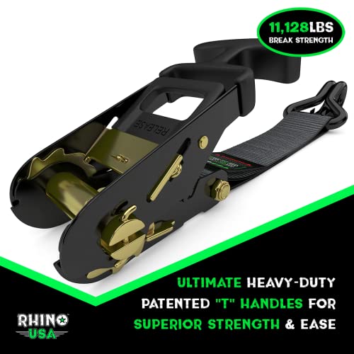Rhino USA Car Trailer Ratchet Straps Kit – 11,128lb Guaranteed Break Strength – Use for Car, Truck, UTV & More – (4) Premium 2″ x 8′ Ratchet Straps with Padded T-Handles + (4) Axle Straps Tie Down | The Storepaperoomates Retail Market - Fast Affordable Shopping