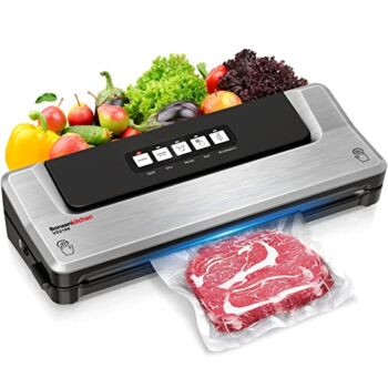 Bonsenkitchen Food Sealer Machine, Dry/Moist Vacuum Sealer Machine with 5-in-1 Easy Options for Sous Vide and Food Storage, Air Sealer Machine with 5 Vacuum Seal Bags & 1 Air Suction Hose, Silver | The Storepaperoomates Retail Market - Fast Affordable Shopping