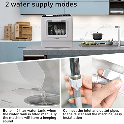 Portable countertop dishwasher,mini dishwasher with 5L Water Tank,5 Washing Programs, Leak Proof,Can Also Connect to Faucet,Suitable for Apartments, Dorms, Offices, Boats, RVs, Kitchenettes | The Storepaperoomates Retail Market - Fast Affordable Shopping