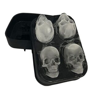 Stritra – 3D Skull Silicone Jello Ice Mold Flexible Cube Maker Tray for Halloween and Christmas Party. Best for Whiskey and Cocktails