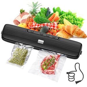 Vacuum-Sealer-Machine – Food Vacuum Sealer for Food Saver – Automatic Air Sealing System for Food Storage Dry and Moist Food Modes Compact Design 12.6 Inch with 15Pcs Seal Bags Starter Kit