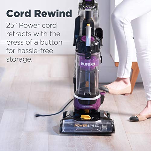 Eureka PowerSpeed Lightweight Bagless Upright Vacuum Cleaner with Pet Turbo Brush, for Carpet and Hard Floor, Purple | The Storepaperoomates Retail Market - Fast Affordable Shopping
