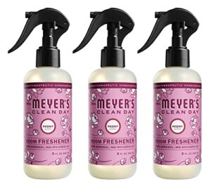 Mrs. Meyer’s Room and Air Freshener Spray, Non-Aerosol Spray Bottle Infused with Essential Oils, Peony, 8 fl. oz – Pack of 3