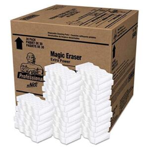 Magic Erasers from Mr. Clean Professional, Bulk Multi Surface Scrubber Cleans Tough Dirt and Grime with No Chemicals, Ideal for Hotels, Restaurants and Businesses (Case of 30)