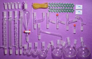 NANSHIN Glassware,TOP Advanced Organic Chemistry Lab Glassware Kit 24/40,lab Glassware kit 24/40