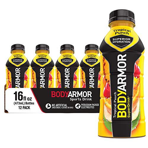 BODYARMOR Sports Drink Sports Beverage, Tropical Punch, Natural Flavor With Vitamins, Potassium-Packed Electrolytes, No Preservatives, Perfect For Athletes, 16 Fl Oz (Pack of 12) | The Storepaperoomates Retail Market - Fast Affordable Shopping