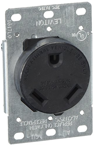 Leviton 7313-S00 30 Amp, 125 Volt, NEMA TT-30R, 2P, 3W, Flush MTG Receptacle, Straight Blade, Industrial Grade, Grounding Side Wired, Steel Strap-Black | The Storepaperoomates Retail Market - Fast Affordable Shopping