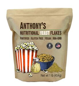 Anthony’s Premium Nutritional Yeast Flakes, 1 lb, Fortified, Gluten Free, Non GMO, Vegan