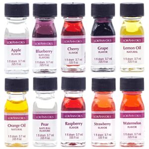 LorAnn SS Pack #1 of 10 Fruity Flavors in 1 dram bottles (.0125 fl oz – 3.7ml) bottles