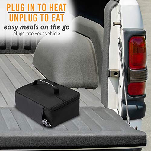 HOTLOGIC Mini Portable Oven, Food Warmer Electric Lunch Box with 12V Vehicle Plug, Mini Personal Heated Lunch Box for Cooking and Reheating Meals in Vehicles and Trucks for Work on the Road (Black) | The Storepaperoomates Retail Market - Fast Affordable Shopping