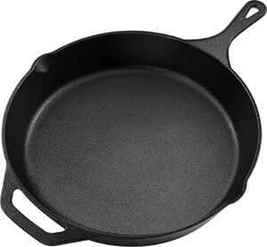 Utopia Kitchen 12.5 Inch Pre-Seasoned Cast iron Skillet – Frying Pan – Safe Grill Cookware for indoor & Outdoor Use – Chef’s Pan – Cast Iron Pan (Black)