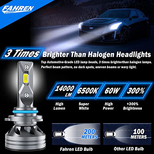 Fahren 9005/HB3 LED Headlight Bulbs, 60W 14000 Lumens Super Bright LED Headlights Conversion Kit 6500K Cool White IP68 Waterproof, Pack of 2 | The Storepaperoomates Retail Market - Fast Affordable Shopping