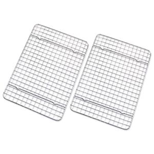 Checkered Chef Cooling Rack – Set of 2 Stainless Steel, Oven Safe Grid Wire Racks for Cooking & Baking – 8” x 11 ¾”