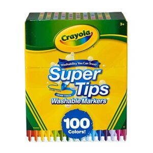 Crayola Super Tips Marker Set (100 Count), Washable Markers, Kids Gifts for Girls & Boys