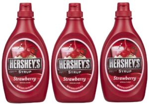 Hershey’s Strawberry Syrup Bottle, 22 oz, 3 pk