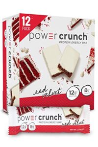 Power Crunch Whey Protein Bars, High Protein Snacks with Delicious Taste, Red Velvet, 1.4 Ounce (12 Count)